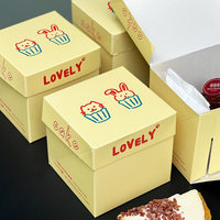 Boîte d'emballage écologique auto-élevante pour gâteaux/desserts, en carton alimentaire, avec conception pliable à plat, idéale pour les pâtisseries et les fêtes