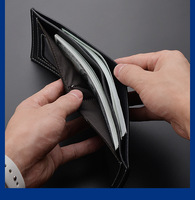 Dompet kulit pria, fesyen model baru dengan Multi Slot, kapasitas besar, desain tipis, dompet bisnis horisontal lembut