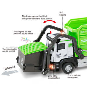 <span class=keywords><strong>Camion</strong></span> à ordures de 35 cm, grand modèle, en métal moulé sous pression, avec éclairage, son et marche arrière, <span class=keywords><strong>jouet</strong></span> pour tout-petits et garçons - Product Image 3