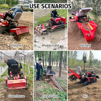 Mini-tracteur agricole à chenilles 25HP 35HP certifié EPA Euro V avec rotoculteur pour la culture des rizières et des vergers