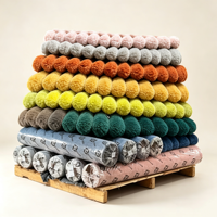 Tissu en velours côtelé teint respirant 100 % polyester tricoté uni CHENXIN, 2,5 cm, poids moyen, 280 GSM, multicolore pour housse de canapé
