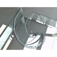 Escalier en arc moderne Alucasa pour intérieur, escalier en spirale en acier au carbone, marches en bois, escalier hélicoïdal