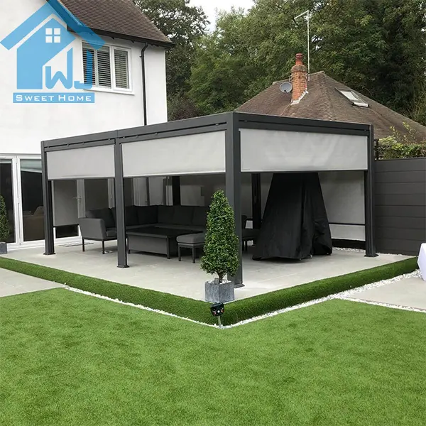 Terrasse und Balkon für elektrisch motorisierte versenkbare Baldachin Pavillon Garten Aluminium Pergola Jalousie Dachs ystem