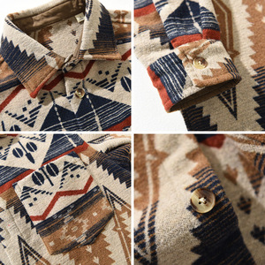 2025 Vintage Western Aztec Style Indien Hommes Vestes Épaissie À Manches Longues Outwear pour le Printemps Automne En Gros - Product Image 5