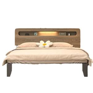 Cama grande doble de estilo nórdico de 1,8 m, <span class=keywords><strong>dormitorio</strong></span> moderno y sencillo con almacenamiento, estilo japonés de madera maciza para <span class=keywords><strong>matrimonio</strong></span> - Product Image 3