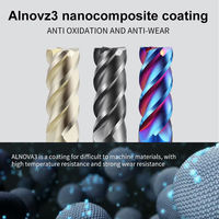 Fraise à queue CNC en carbure nano bleu haute précision 65 degrés pour métaux, 4 cannelures, acier inoxydable 4/6/8mm ODM/OEM