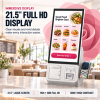 Kiosque de commande et de paiement en libre-service OEM 21,5 pouces pour restaurant, machine de point de vente (PDV) avec lecteur de carte de crédit pour café, bar, bistrot