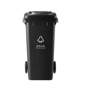 Commercial Outdoor <strong>Square</strong> Wheeled Trash Can in 120L/240L Sizes Plastic Standing Structure Movable Lid Waste <strong>Bins</strong> - Product Image 5