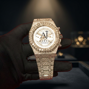 Reloj Mecánico Automático Aarva Jewels Iced Out para Hombre, Cronógrafo Hip Hop con Diamantes Moissanite Cultivados en Laboratorio, Acero Inoxidable Analógico - Product Image 1