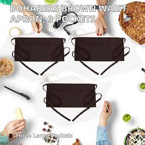 3 Pack Sleek Black Waist <b>Aprons</b> <b>Waterproof</b> Half <b>Apron</b> for Upscale Restaurant Server Waitress Barista Cafe Uniforms Wholesale - Product Image 2