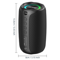 Zealot 10W Mini Enceinte Portable Sans Fil Étanche IPX5.4 pour Extérieur avec Éclairage LED RGB, Lecteur de Carte TF et Boîtier en Plastique
