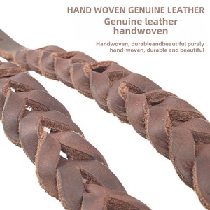 Nuovo Collare per Animali Domestici in Vera Pelle di Vacca Intrecciato a Mano con Motivo Solido, Ecologico e Stile Classico per Razze Piccole - Product Image 5