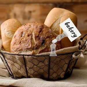 Porte-étiquettes suspendus en plastique transparent pour présentoirs de boulangerie, blanc, qualité alimentaire - Product Image 4