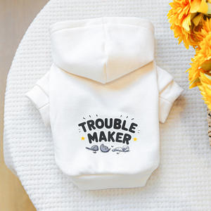 ONESTEP produttore all'ingrosso vestiti per animali domestici piccolo problema <span class=keywords><strong>felpa</strong></span> bianca per cani e <span class=keywords><strong>gatti</strong></span> pronto Stock <span class=keywords><strong>con</strong></span> modello di lettera - Product Image 5