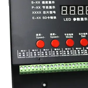 8192 Pixels T8000 T-8000A AC220V/110V SD Card DC5V Pixel Controller For WS2801 WS2812B WS2811 LPD8806 RGB LED Strip Controller