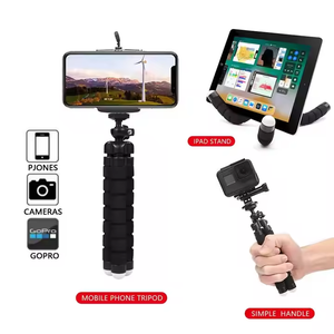 Support universel pour téléphone portable réglable flexible pliant Smartphone Selfie Stick Mini anneau lumineux Support pour téléphone portable - Product Image 3