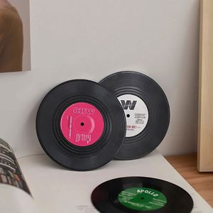 Vintage Mug Coaster Vinyl Not Easily Deformed Record Coaster <b>Silicone</b> Coaster Silica Gel Vinyl Placemat Insulation - Product Image 5