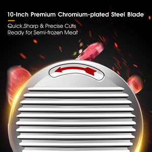 Rebanadora de Carne Comercial, Rebanadora de Queso y Carne Congelada de 240W, Cuchilla de Acero Cromado Premium, Semi-Automática, Bajo Nivel de Ruido - Product Image 2
