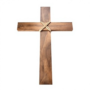 Escultura de Cruz de Madera Minimalista Art Deco de AZ ENTERPRISES, Decoración Religiosa para el Hogar, para Sala de Estar, Tema de Bautismo, Lavable - Product Image 2