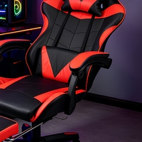 Chaise de jeu en cuir PU de style traditionnel avec accoudoirs inclinables et repose-pieds, structure en acier pour la maison, le bureau et l'hôtel