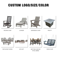 Ensemble de tables basses pliantes modernes en PEHD écologique, imperméables pour balcons, terrasses et salles de sport, résistantes aux taches, aux traces d'eau et à la décoloration UV