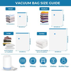 8 sacs de compression <span class=keywords><strong>sous</strong></span> <span class=keywords><strong>vide</strong></span> écologiques avec <span class=keywords><strong>pompe</strong></span> électrique portable pour armoire, bagages, valises, rangement de vêtements - Product Image 6