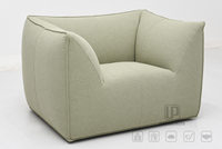 Fauteuil italien tendance, design moderne, tissu en flanelle, pieds en bois, meubles de haute qualité pour appartement, salle à manger, salon, chambre à coucher