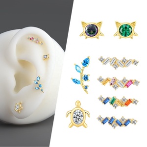 <b>Piercing</b> Stories 14k Solid Gold Cat Shaped Threadless Tops <b>Piercing</b> <b>Jewelry</b> - Product Image 5