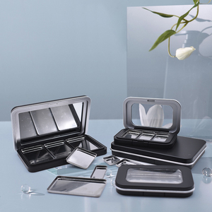 Palette d'ombres à paupières en plastique noir, logo personnalisé, qualité supérieure, cosmétique, privée, maquillage, avec miroir, pièces - Product Image 2