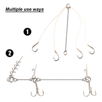 Spinpoler Support d'appât en acier inoxydable avec ressort, broche à crochet, vis à aiguille et verrouillage pour leurres souples, accessoire de pêche