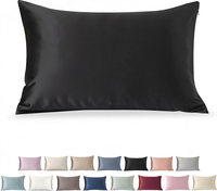 Taie d'oreiller rectangulaire de luxe 100% soie avec motif uni pour les soins des cheveux et de la peau |   Taille standard
