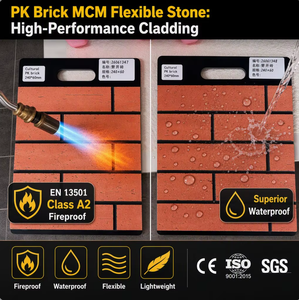 Factory Direct Lightweight Flexible PK <strong>Brick</strong> A2 Fireproof Split <strong>Brick</strong> Veneer 7-Day Shipping for Modern Building Facade Cladding - Product Image 2