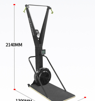 Appareil d'entraînement de ski robuste en acier inoxydable avec résistance à l'air et support au sol pour l'entraînement croisé, exercices des jambes, usage domestique et commercial