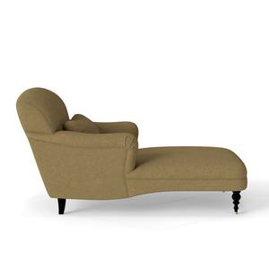 Chaise Longue Tapizada en Amarillo Mostaza Moderno con Estructura de Madera Maciza y Ruedas - Sillón de Descanso Ecológico y Duradero - Product Image 6