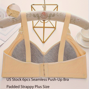 6 pezzi di biancheria intima da donna di alta qualità con spalline morbide imbottite e resistenti, <span class=keywords><strong>fascia</strong></span> taglie forti, reggiseno senza cuciture Push up - Product Image 2