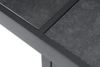 AJUNION Muebles de restaurante de jardín Sillones de comedor al aire libre de aluminio Mesa de comedor rectangular de vidrio con mesa de hoguera