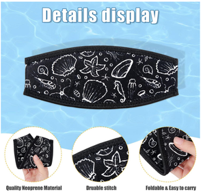 Fundas de Neopreno para Correas de Máscara de Buceo, Antideslizantes, Protectores de Cabello para Snorkel, Buceo, Natación y Deportes Acuáticos - Product Image 4