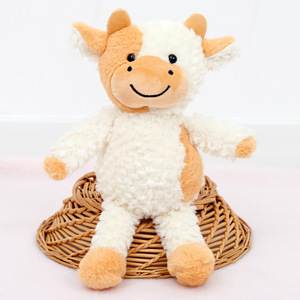 Vache noire et blanche en peluche unisexe fleur souriant veau assis couette pour les occasions <span class=keywords><strong>de</strong></span> fête cadeau d'anniversaire fille poupée - Product Image 2