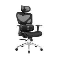 Ergonomischer Bürostuhl mit Lendenwirbelstütze, Drehstuhl mit Rollen, verstellbarer Hochlehner-Arbeitsstuhl für Erwachsene