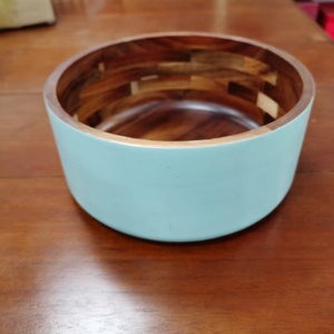 Mangkuk Salad portabel, mangkuk Salad kayu bulat, ramah lingkungan, portabel, kualitas bagus, sup buatan tangan, mangkuk anjing peliharaan - Product Image 3