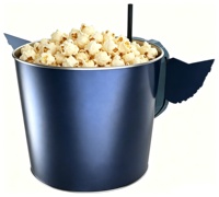 Gobelet personnalisé à double paroi avec poignée, design aile de cygne, réutilisable, pour popcorn, pailles, collations et boissons, thème cinéma et parc d'attractions