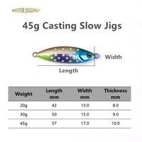 MISTER JIGGING señuelos de simulación de pesca jigs 20G-45g Señuelos de Pesca al por mayor señuelo de pesca cebo Plantilla de metal
