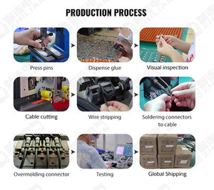 M12 cảm biến không thấm nước cáp 4 pin nam đến Nam D mã đôi kết thúc thẳng đúc kết nối sản phẩm Loại kết nối - Product Image 5