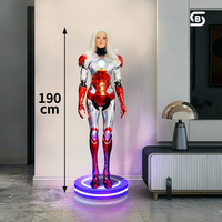 Sculpture de Robot IA Cybernetique Fille Mécanique, Décoration Artistique Futuriste pour Salon et Bureau, Figurine Créative de Bureau, Jouet Tendance