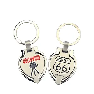 Promotion Metal Leather Mini Photo Embedded Heart Shape Metal Key Chain Keychain Logo As Souvenir/Gft For Girlfriend