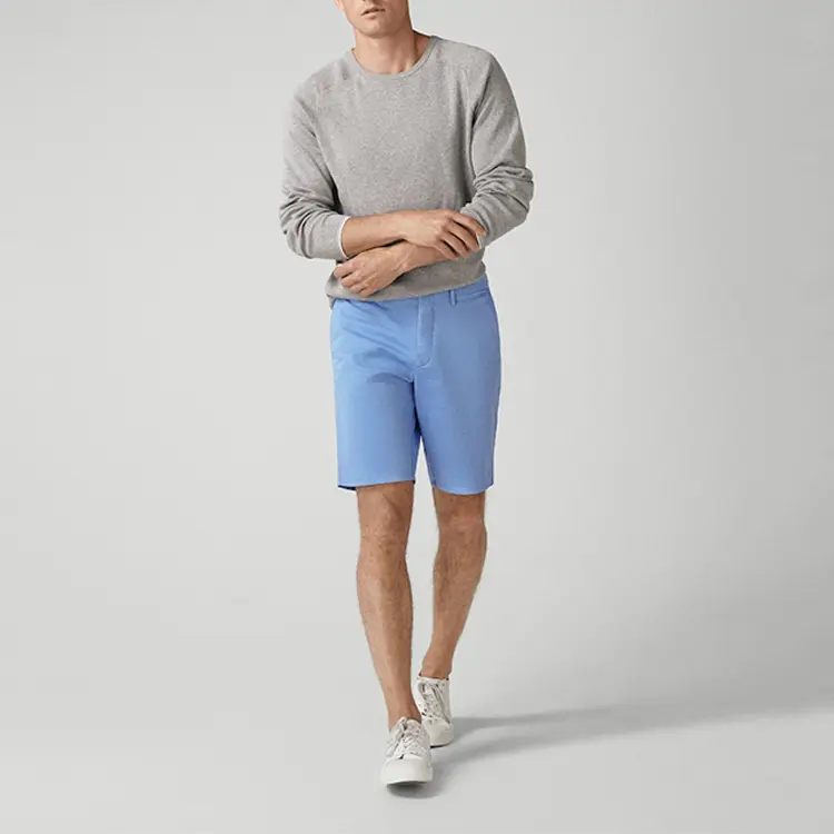 Light blue cotton golf bermuda combat fashion man loose pant men summer stretch oem custom shorts