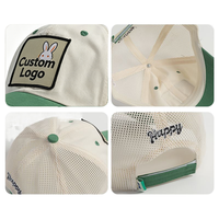 Gorra Trucker de Malla con Bloques de Color al por Mayor, Parche Tejido Personalizado, Múltiples Colores Pastel, Transpirable, para Verano y Protección Solar