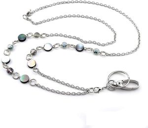 Magnifique cordon tour de cou en acier inoxydable avec perles en boule pour porte-badge, clés et cartes d'identité - Étanche et durable, cadeau d'anniversaire pour femme - Product Image 1