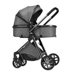 Vente en gros Système de voyage de luxe 3-en-<span class=keywords><strong>1</strong></span> Poussette pour bébé à grande roue avec siège <span class=keywords><strong>auto</strong></span> Paysage élevé en cuir pour jeune famille - Product Image 3
