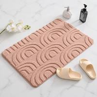 Tapis de bain solides en mousse écologique à motif visage mignon, tissage jacquard, super absorbants, fabriqués à la machine, en mousse à mémoire de forme, personnalisables